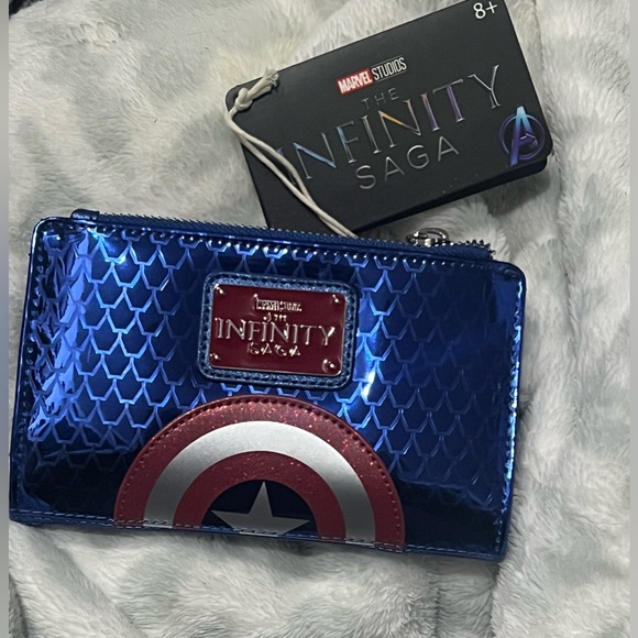 NWT Loungefly Marvel Captain America infinity war flap wallet - Picture 6 of 8